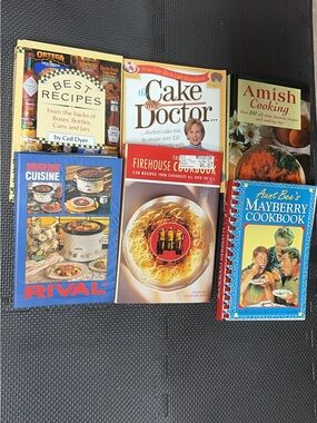 Assorted Cookbook Collection - Blue, Red, Yellow Covers